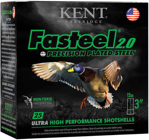 Kent Fasteel 2.0 Precision Plated Steel Load 12 ga. 3 in. 1 1/4 oz. 1 Shot 25 rd. Model: K123FS36-1