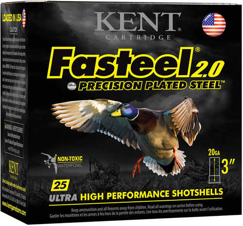 Kent Fasteel 2.0 Precision Plated Steel Load 20 ga. 3 in. 7/8 oz. 3 Shot 25 rd. Model: K203FS24-3