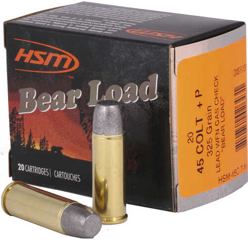 HSM Bear Load Ammunition 45 Colt Wide Flat Nose 325 gr. 20 rd. Model: HSM-45C-7-N-20