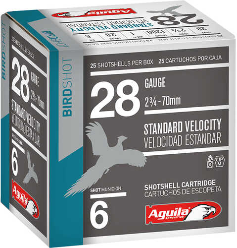 Aguila Standard Velocity Shotgun Game Load 28 ga. 2.75 in. 1 oz. 6 25 rd. Model: 1CHB2836