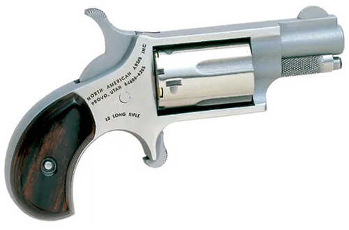 NAA 22LR Mini-Revolver 22 LR Stainless/Matte Wood 1.13 in. 5 rd. Model: NAA-22LR