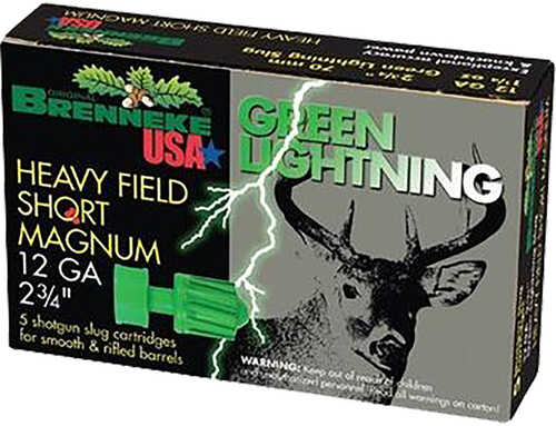 Brenneke Green Lightning Slugs 12 ga. 2 3/4 in. 1 1/4 oz. 5 rd. Model: SL-122HFSGL