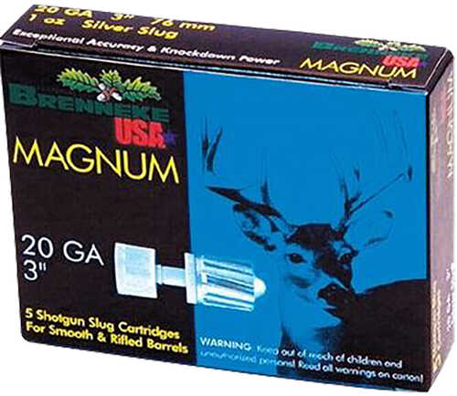 Brenneke Magnum Slugs 20 ga. 3 in. 1 oz. 5 rd. Model: SL-203M