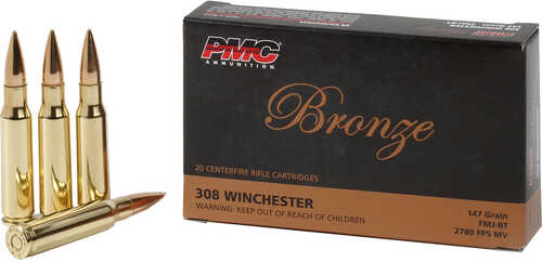 PMC Bronze Rifle Ammo 308 Win FMJ BT 147 gr. 20 rd. Model: 308B