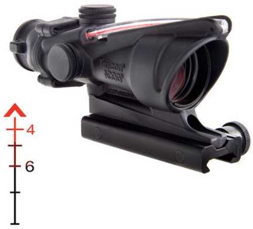 Trijicon 100215 ACOG 4x 32mm Obj 36.8 ft @ 100 yds FOV Black Matte Finish Dual Illuminated Chevron 223 Ballistic Red