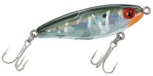 MirrOlure MirrOdine Suspending Twitchbait, 2-5/8" Green Back/Whit/Silver-Broken Glass Series Md: 17MR-18SBG