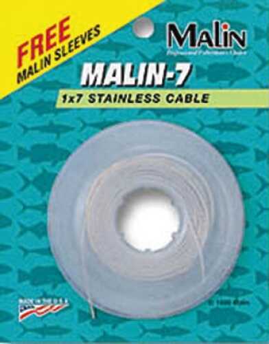 Malin Seven Strand SS Wire Black 30ft .024Dia 20Lb W/12 Sl