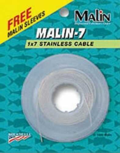 Malin Seven Strand SS Wire Clr 30ft .024Dia 30Lb W/12 Sl