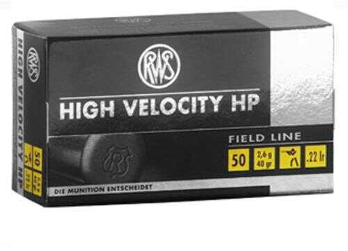 22 Long Rifle 40 Grain Hollow Point 50 Rounds RWS Ammunition