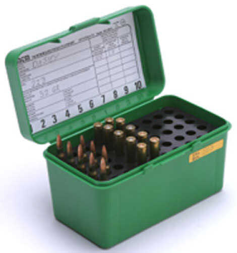 MTM Case-Gard H50RMAG10 Deluxe Ammo Box For 7mm Rem/Mag 300 Win Mag Green Polypropylene 50Rd