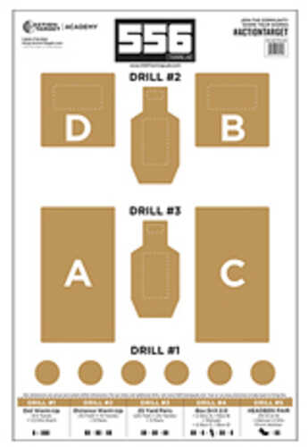 Action Target 556 Training Lab Target Brown And White 100 Per Box Gs-556tralab-100