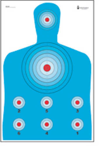 Action Target PR-CQ1 High Visibility Fluorescent Modified B-27 Black/Blue/Red 23"x35" 100 Per Box PR-CQ1-1