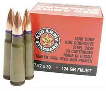 7.62X39mm 124 Grain Full Metal Jacket 20 Rounds Century Arms Ammunition