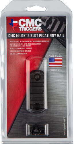 CMC Triggers M-Lok Picatinny Rail 5 Slot Fits 2.5" Long Anodized Finish Black 81722