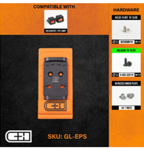 C&H Precision Weapons V4 Optic Mounting Plate For Glock MOS (Not 43X) Fits Holosun EPS/EPS Carry Anodized Finish Black G