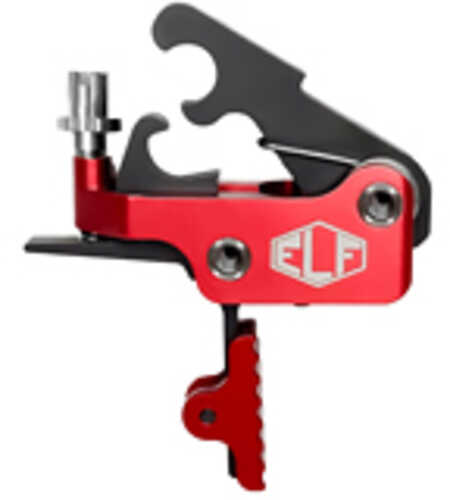 Elftmann Tactical SE Pro FA Adjustable Trigger Straight with Red Shoe Fits AR-15 Anodized Finish Red