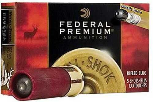 12 Gauge 2-3/4" Lead Slug  1 oz 5 Rounds Federal Shotgun Ammunition