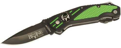 Havalon Bone Collector Rebel Dual Folding Knife 3 1/16" AUS-9 Stainless Drop Point Blade with Black Ti Finish and Pirant