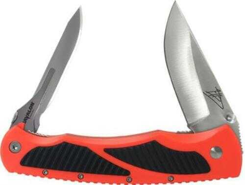 Havalon Titan Dual Folding Knife Liner Lock AUS-8 Stainless Steel Straight Back Blade and Piranta 60A Blaze Orange