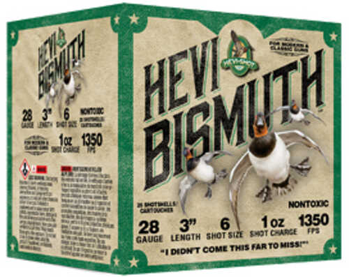 HEVI-Shot HEVI-Bismuth 28 Gauge 3" Max Dram 1 oz #6 Shot Size 25 Round Box HS18436