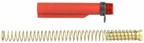 LBE Unlimited AR15 Milspec Buffer Tube Kit Recoil Spring Castle Nut Receiver End Plate Red Fin