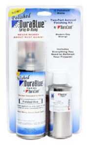 Aerosol Kit Gloss Blue Finish 12oz DuraBlue 6oz TruStrip Scrub Pad Two-Part Finishing Clam Pack DBAKBLU