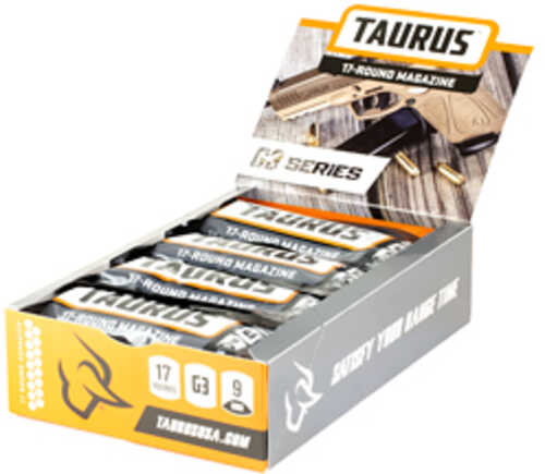 Taurus Magazine 9MM 17 Rounds Fits Taurus G3 with Finger Rest Black 12 Pack 389-0009-02