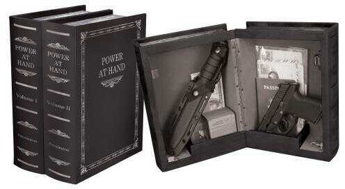 Peace Keeper Diversion Books Set 6.5"x9"x2.12" Interior Diameter Black Faux Leather Md: DDB2BLK