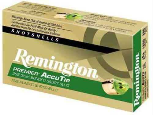 12 Gauge 2-3/4" AccuTip Slug  385 Gr 5 Rounds Remington Shotgun Ammunition