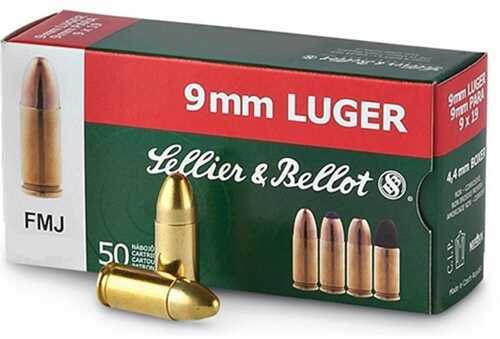 9mm Luger 150 Grain Full Metal Jacket 50 Rounds Sellior & Bellot Ammunition