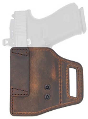 Versacarry V-Slide Belt Slide Holster Right Hand Fits Glock 19 Distressed Leather and Polymer Brown VSL211G19