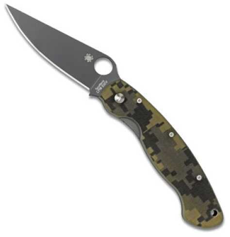 Spyderco C36GPCMOBK C36 Military Folder 4" Black Steel Plain Edge G10 Camo