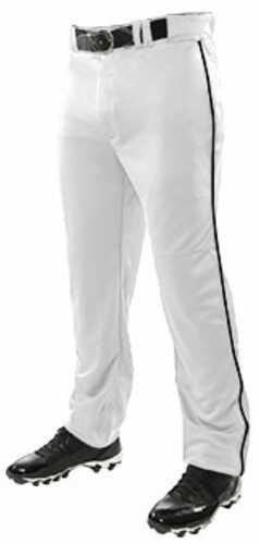 Champro Adult Triple Crown Opn Btm Pant w Piping Wht Blk 2XL