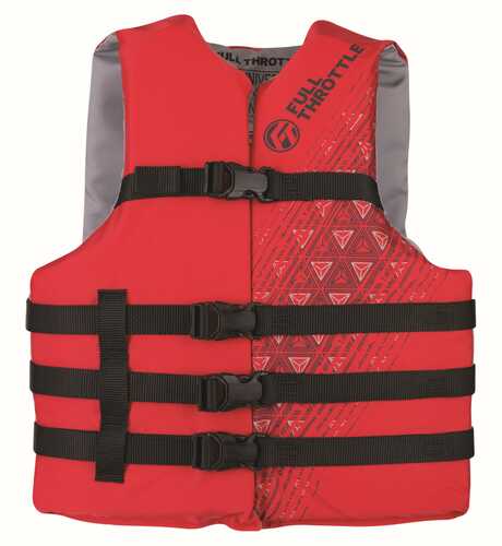 Full Throttle Adult Nylon Life Jacket L XL Red