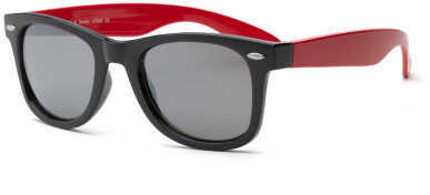 Real Kids Black Frame/Red Temples Silver Mirror Lens 10+