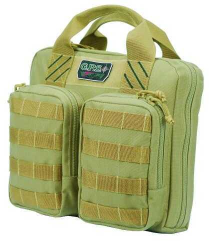 G*Outdoors T1411Pct Tactical Double +2 Pistol Case Tan 1000D Nylon Teflon Coating With Visual Id Storage System, Lockabl