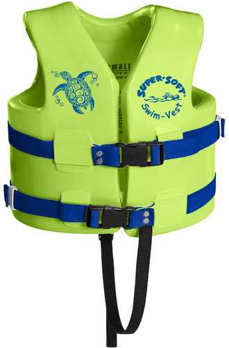 TRC Recreation Kids Super Soft USCG Vest XS - Kool Lime Gn