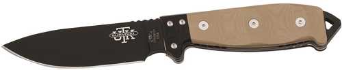 Utica UTKS5TH Fixed 5.1 in Black Blade Tan Micarta Handle