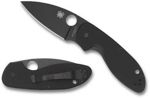 Spyderco C216GPBBK Efficient 2.98" Folding Plain Black DLC 8Cr13MoV SS Blade/Black Textured G10 Handle