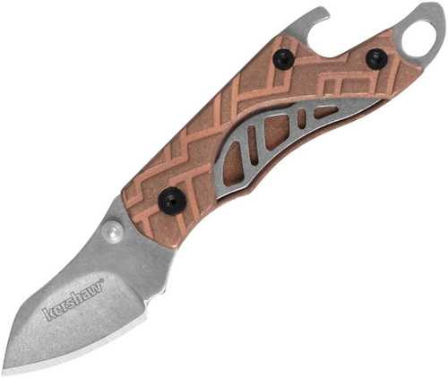 Kershaw 1025CUX Cinder 1.40" Folding Drop Point Plain Stonewashed 3Cr13 SS Blade Copper Handle