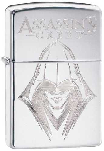 Zippo High Polish Chrome Assassin Creed Design Lighter