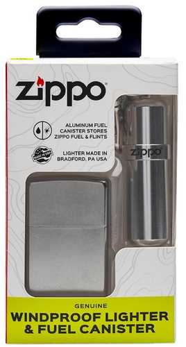 Zippo Street Chrome and Fuel Canister Combo Set