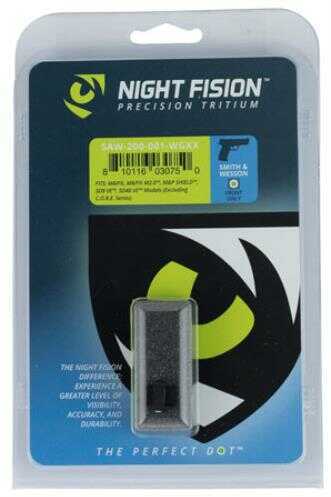 Night Fision SAW200001WGX Sight Front Square Top S&W M&P/SD9 VE/SD40 Green Tritium w/White Outline Black