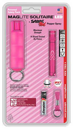 Maglite AJ3AUC6 Solitaire & Pepper Spray Pink