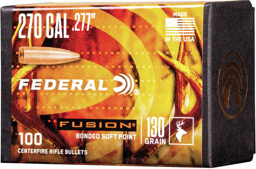 Federal FB277F2 Fusion Component 270 Caliber .277 130 Gr Soft Point 100 Box