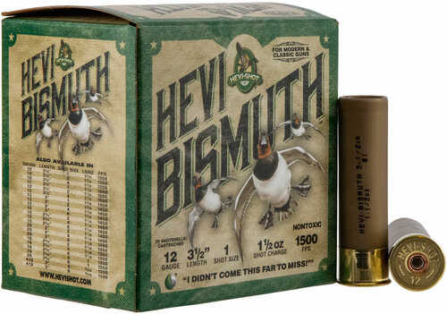 12 Gauge 3-1/2" Bismuth   1-1/2 oz. 25 Rounds Hevi-Shot Shotgun Ammunition