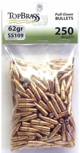 Top Brass JB01200-Pd-250 Pull-Down 223 Rem 62 Gr Full Metal Jacket Boat-Tail (FMJBT) 250 Per Bag