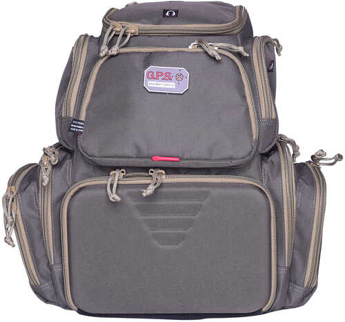 G*Outdoors GPS-1711BPRK Handgunner Range Backpack With 4 Gun Cradle Rifle Green W/Khaki Trim