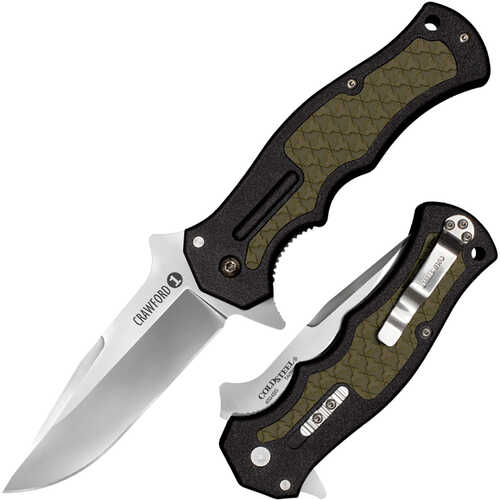 Cold Steel Cs-20MWC Crawford 1 3.50" Folding Plain 4034 Stainless Blade Zy-Ex Black/OD Green Handle