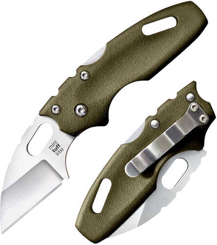 Cold Steel Mini Tuff Lite 2" Folding Plain 4034 Stainless Blade OD Green Griv-Ex Handle